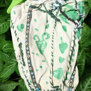 Artisan Primitive folk hand stitched shopping bag